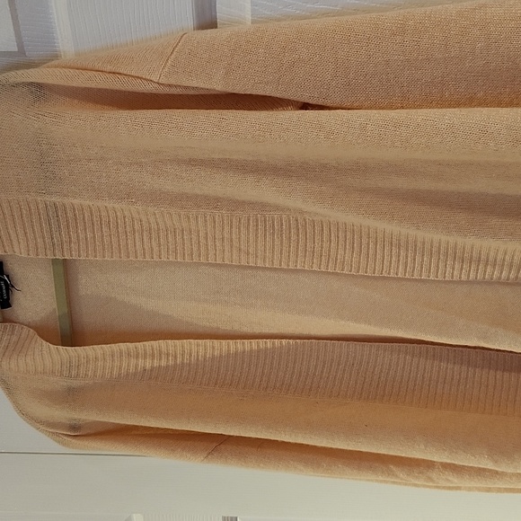 LORD & Taylor wamen cream open cardigan 100%cashmere sweater ligth weight - Picture 3 of 5